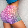 thumbnail image 4 of Lsque Colorful Glitters Pattern High Waisted Biker Shorts for Women-Tummy Control Fitness Athletic Workout Running Yoga Gym Shorts,Moisture-Wicking-Large, 4 of 9