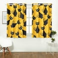 thumbnail image 2 of MKHERT Funny Black Cat Window Curtains Kitchen Curtain Room Bedroom Drapes Curtains 26x39 inch, 2 Piece, 2 of 3