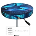thumbnail image 4 of Balery Futuristic Blue Light Wolf Round Bar Stool Seat Covers Velvet Fabric Adjustable Protects from Scratches and Stains for 14-17 Inch Chair- 14 inch, 4 of 7