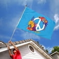thumbnail image 2 of Bandera de la paz mundial de 3 x 5 pies con símbolos de amor y paz y 2 ojales de latón., 2 of 3