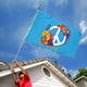 thumbnail image 2 of Bandera de la paz mundial de 3 x 5 pies con símbolos de amor y paz y 2 ojales de latón., 2 of 3