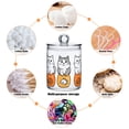thumbnail image 6 of Yayeee 2 Pack Qtip Holder Bathroom Cotton Swab Canister with Lid Clear Dispenser Set, Gray Cute Cat, 6 of 6