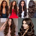 thumbnail image 2 of Cabello humano #4 Brown Bundles, chocolate, ondulado, 60, 65, 70 cm, 2 of 9
