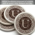 thumbnail image 5 of Thirstystone Monogram Letter U Sandstone Coasters in iron Holder, 5 of 7