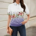thumbnail image 2 of NAMTYQX Tshirts Shirts for Women Soft Lounge Lapel Casual Womens Polo Shirts Short Sleeve Purple Size L, 2 of 5