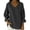 Black, variant on Women's 2026 Solid Color Loose Fit V-Neck Long Sleeve Shirt, Denim-Look Pullover Top, Nine-Sixth Sleeve Retro Casual Blouse for Everyday Wear, Home, Office and Vacation Green S