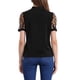 thumbnail image 3 of INSPIRAR CHIC Blusa de Manga Corta de Malla con Cuello de V y Lazo para Mujeres, Color Negro, Talla L, 3 of 6