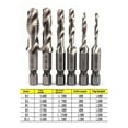 thumbnail image 5 of Sylvtty 6Pcs Combination Drill Tap Bit Set High Durability Rustproof Spiral Design Wide Application Tapping Bit Tools for Drilling Threading, 5 of 7