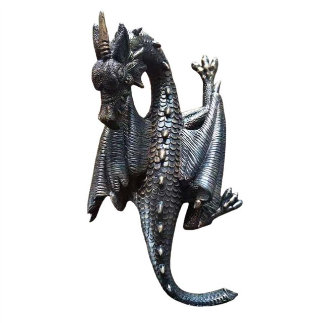 Majestuoso colgante de resina para decoración de interiores y exteriores, ideal para patios y espacios habitables Arte de pared de dragón de fantasía