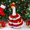 thumbnail image 4 of Porch Goose Outfits 2-Piece Christmas Tree Costume Set with Tiered Dress and Star Hat Fits 19 and 23 Inch Statues for Winter Holiday Front Porch Decor 2 Colors Available, 4 of 7
