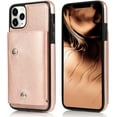 thumbnail image 2 of for iPhone 11 Pro Max Card Holder Case with Neck Strap Crossbody Chain Handbag Wrist Strap Protective Cover with Credit Card Holder Slot PU Leather Wallet Case for iPhone 11 Pro Max Rose Gold, 2 of 15