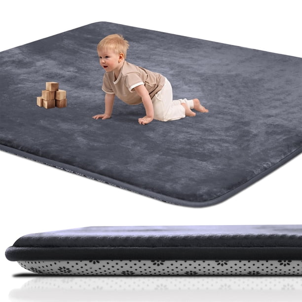 Alfombra de Juego para Bebés SEPARO 120x120 cm con Espuma Acolchonada Gruesa Gris