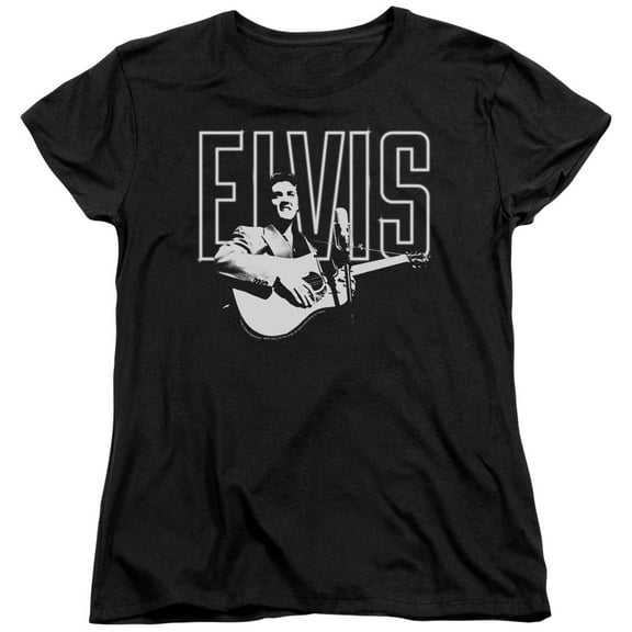 Elvis Presley White Glow Women's T-Shirt Black