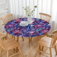 thumbnail image 3 of Bohemian Floral Pattern Fitted Tablecloth Round with Elastic 44 Inch Fits 38 to 42 Tables Easy Maintenance Cover Gatherings, 3 of 7