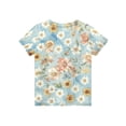 thumbnail image 6 of Cute Summer Tops for Kids Girls Size 10-12 Soft Casual Short Sleeve Crew Neck Girls Shirts Basic Daisy Graphic T-Shirts Girls Fashion Blouse T-Shirt Blue 12-13 Years, 6 of 6