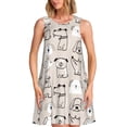 thumbnail image 1 of Vsdgher Robes d'Été Imprimé Chiot pour Femmes Robe de Plage Décontractée Col en U Sans Manches Robe d'Été Ample avec Poche, 1 of 7