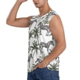 thumbnail image 3 of Lsque Palm Trees Zebra Print Men's Cotton Blend Sleeveless Muscle Shirts (S-3XL)- Moisture Wicking, Odor Protection, UPF 30+,Medium, 3 of 8