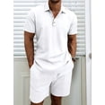 thumbnail image 4 of Men 2 Piece Outfits Casual Top and Pants Sets White L, 4 of 8