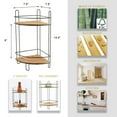 thumbnail image 3 of Freestanding Metal Wire Corner Shower Caddy - 2 Bamboo Shelves Brown-Black, 3 of 7