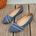 thumbnail image 5 of Denim Ballet Flat Shoes for Women Trendy Fringe Round Toe Nonslip Comfy Soft Sole Walking Shoes Casual Dressy Wedding Shoes Blue Size 7, 5 of 8
