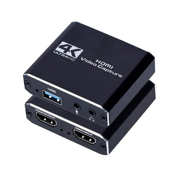 Capture Card,AUBEAMTO Audio Video Capture Card with Microphone 4K HDMI Loop-Out, 1080p 60fps Video Recorder for Gaming/Live Streaming/Video Conference, Works for Nintendo Switch/PS4/OBS/Camera/PC