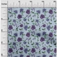 thumbnail image 2 of oneOone Cotton Poplin Dusty Blue Fabric Floral Sewing Material Print Fabric By The Yard 42 Inch Wide, 2 of 4
