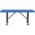 thumbnail image 2 of Global Industrial 6' Rectangular Expanded Metal Outdoor Table, Blue, 2 of 5