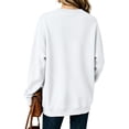 thumbnail image 4 of Oversized Crewneck Sweatshirts for Women Warm Comfy Fleece Cute Sweatshirts | No Hood Scoop Neck, Over Sized Loose Fitted, Lightweight Soft Cozy, Teens Juniors Boyfriend,XL, 4 of 6
