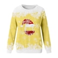 thumbnail image 2 of Womens Christmas Outfit Lightweight Crewneck Sweatshirt Snowflake Graphic Printed Plus Size Long Sleeve Tops (XL, Yellow 02), 2 of 4