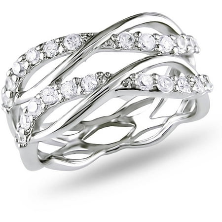 Miabella 1-1/5 Carat T.G.W. Cubic Zirconia Sterling Silver Double Infinity Ring