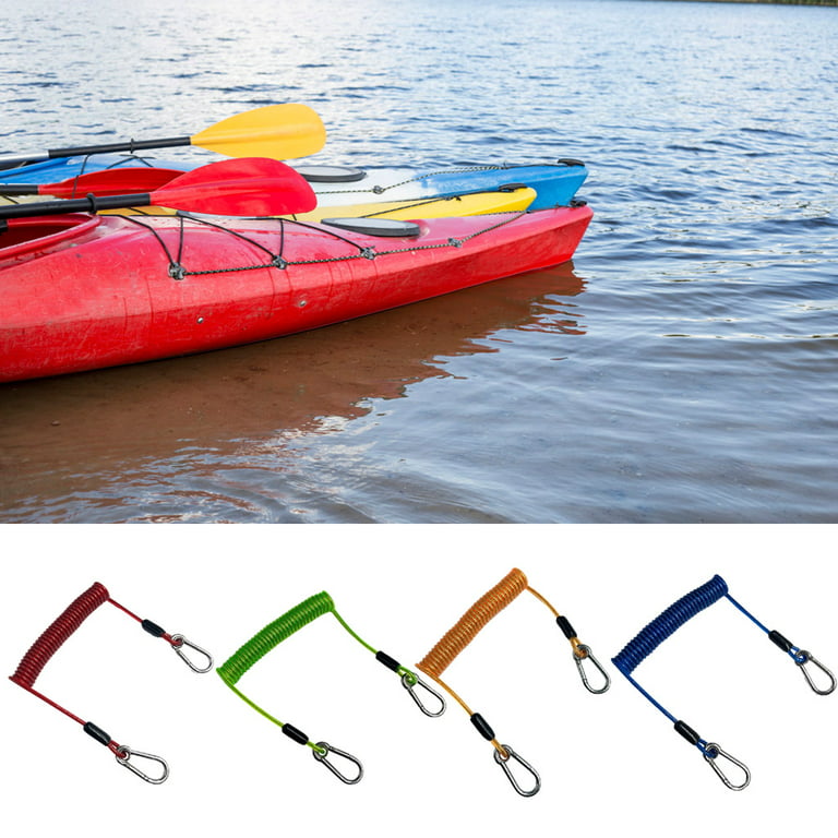 Kayak Paddles Leash, Kayaking Equipment w/Quick Release Paddle D-Shape  Carabiner 