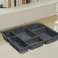 thumbnail image 6 of CoudarTitie Felt Drawer Organizer Tray Holder 6 Grids for Pantry Kitchen Office Supplies Dark Gray, 6 of 9