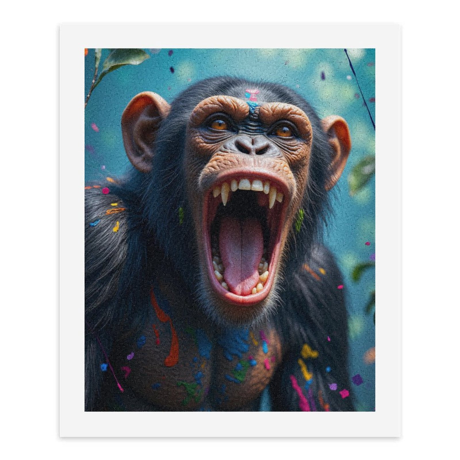 Paint By Numbers Kit for Adults Beginner - Chimpanzee Colorful Expression Art DIY Canvas Painting Kits for Adults, Frameless Paint By Number for Adults for Home Wall Decor 16x20 Inch