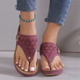 thumbnail image 2 of Womens Wedge Sandals Comfortable Thong Sandals with Soft Sole and Buckle Belt for Summer Wedge Slides shikongkuajing, 2 of 5
