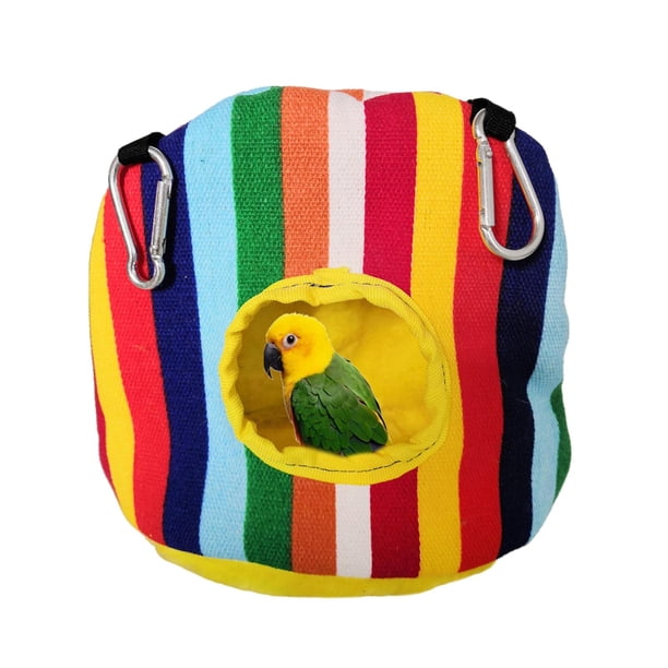 Warm Birds Hammock Hanging Nest Hut Toys Cave Cage Cradle Tent House Sleeping Bed For Parakeet Parrot Mice Ferret Pet Winter Supplies Raya