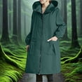thumbnail image 2 of Godom Women Waterproof Raincoat Long Hooded Windbreaker Trench Jacket Plus Size Zipper Jacket Rain Jackets 2025, 2 of 7