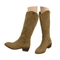 thumbnail image 6 of Leozcaa Women's Knee High Boots Suede Flat Pointed Toe Stretchy Slouchy Boots Side Zipper Dress Tall Boot, 6 of 9