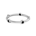 thumbnail image 1 of 925 Sterling Silver Stackable Wedding Band Black Spinel Five Stone Women Ring, 1 of 3