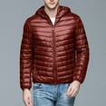 thumbnail image 6 of Men Puffer Jacket Fall Winter Warm Zip Up Puffer Jacket Solid Color Padded Down Jacket Casual Thicken Relaxed Fit Mens Jackets Red XXXL, 6 of 8