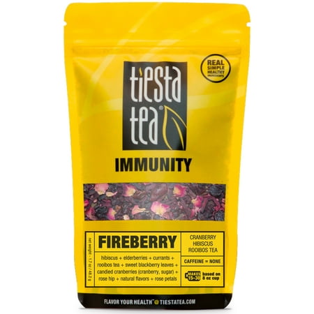 Tiesta Tea Fireberry, Cranberry Hibiscus Rooibos Tea, 30 Servings, 1.7 Ounce Pouch, Caffeine Free, Loose Leaf Herbal Tea Immunity Blend,