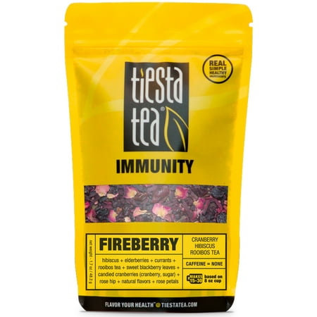 - Tiesta Tea Fireberry, Cranberry Hibiscus Rooibos Tea, 30 Servings, 1.7 Ounce Pouch, Caffeine Free, Loose Leaf Herbal Tea Immunity Blend, Non-GMO