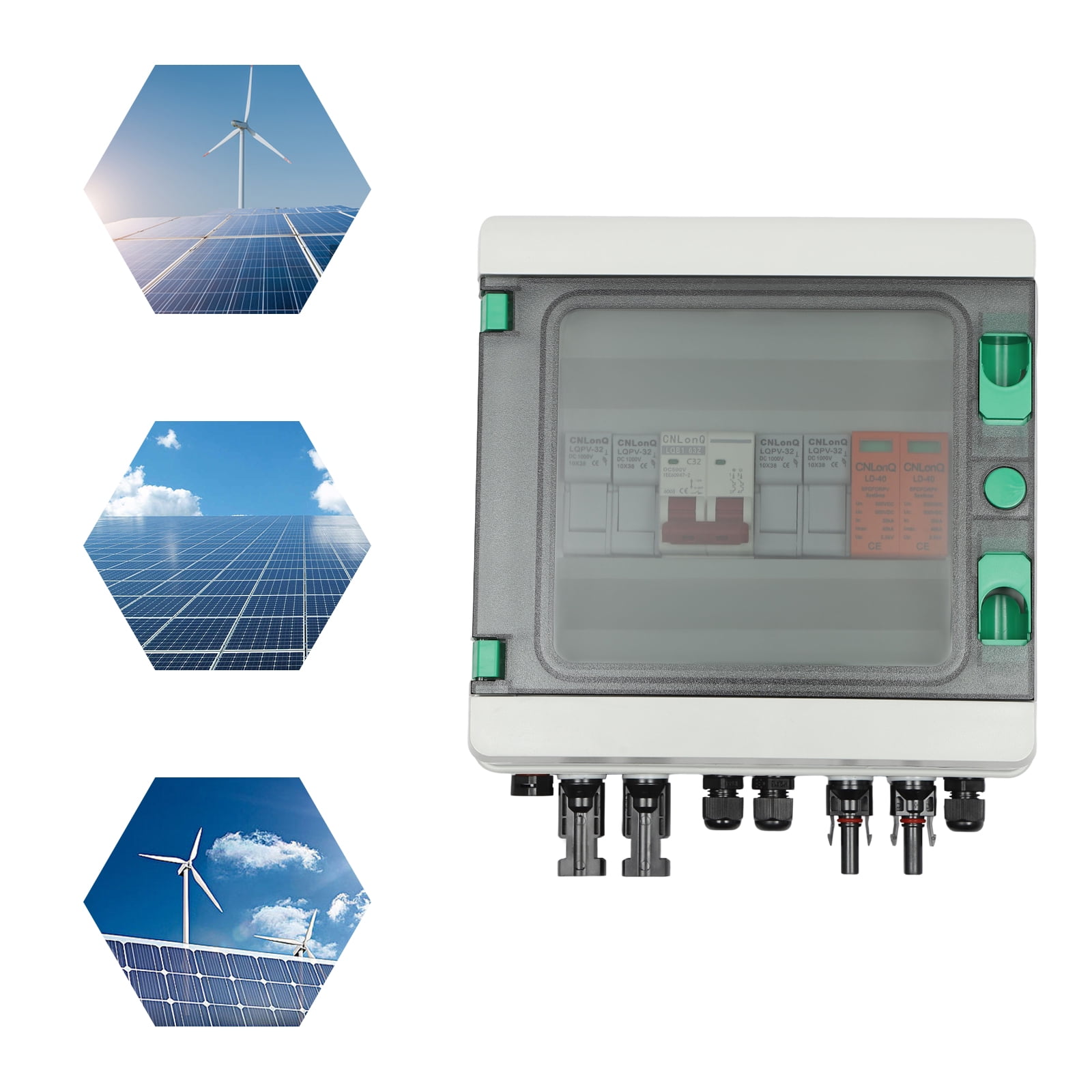 Wildnix Solar PV Combiner Box with Surge, Overload & Lightning Protection, Waterproof and Dustproof, 2-in-1 Design for Efficient Energy Distribution