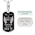 thumbnail image 2 of Guardian Angel Dad Stainless Steel or 18k Gold Premium Swivel Dog Tag Keychain, 2 of 8
