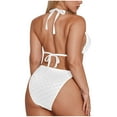 thumbnail image 4 of Cethrio Plus Size Swimsuits for Women, Swimwear 2 Piece High Waisted Bathing Suits White Size L, 4 of 5