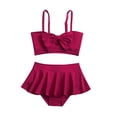 thumbnail image 4 of Traje de baño rosa para niñas 2024, traje de baño Sunny Beach, ropa de playa de verano, traje de baño de algodón sólido sin mangas para niñas pequeñas, 2 piezas, trajes de moda, 4 of 5