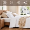 thumbnail image 3 of BDEUS Full/Queen Quilt Set, Soft Bed Summer Lightweight Bedspread Coverlet,3 Pieces Cloud Quilt Stitching for All Season, White, 3 of 11