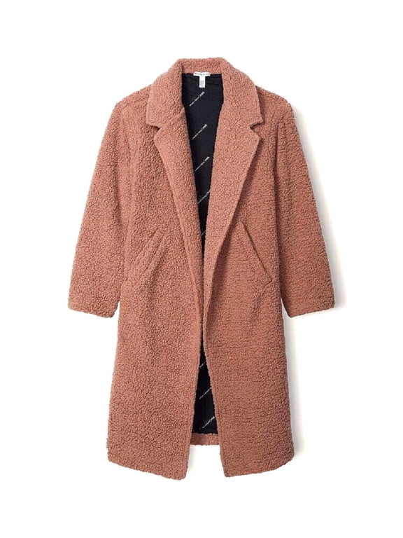 Pink Chloe X Halle Long Sherpa Trench Coat Color Camel Size X-Large NWT