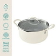 thumbnail image 4 of The Pioneer Woman Sutton 17-Piece Ceramic Cookware Set with Strainer Lids and Cookie Sheet with Rack, Cream, 4 of 18
