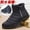 Black, variant on Woobling Men Winter Boot Zip Up Ankle Bootie Plush Lined Snow Boots Non-Slip Warm Booties Driving Lightweight Comfort Walking Shoes Black 9.5