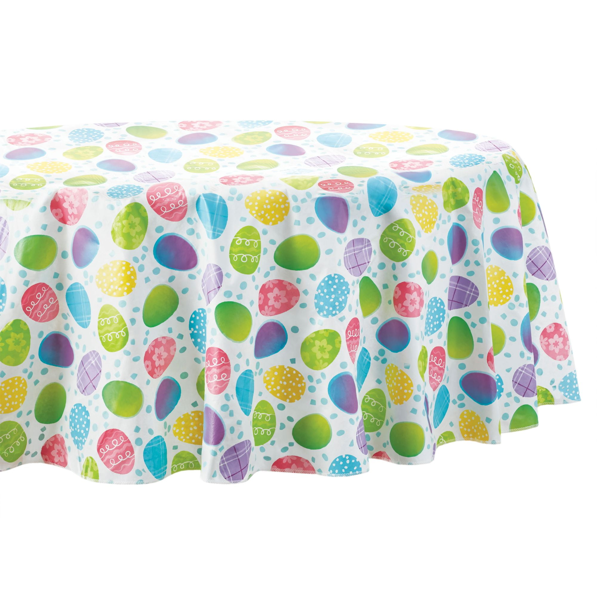 Way to Celebrate Easter Egg Toss Vinyl Tablecloth, 70" Round Walmart